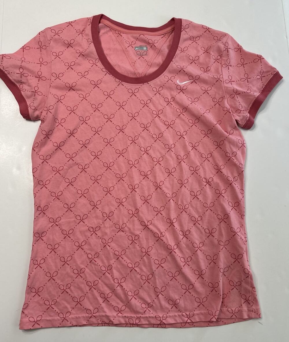 Nike Women's Pink Coral Fit Dry Court Shirt Size Medium